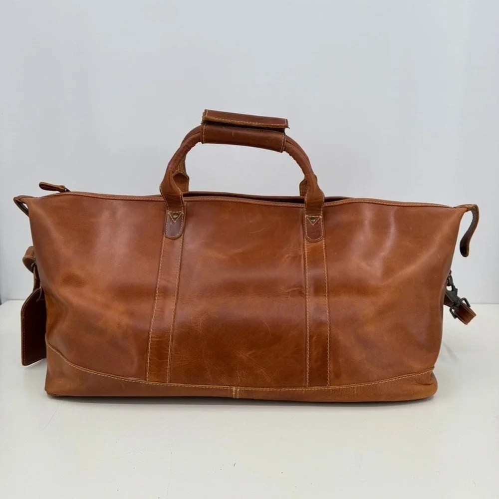 Brown Leather Duffle Bag 28